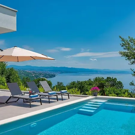 Casa Marta With Pool And Sea View Villa Opatija Exterior photo
